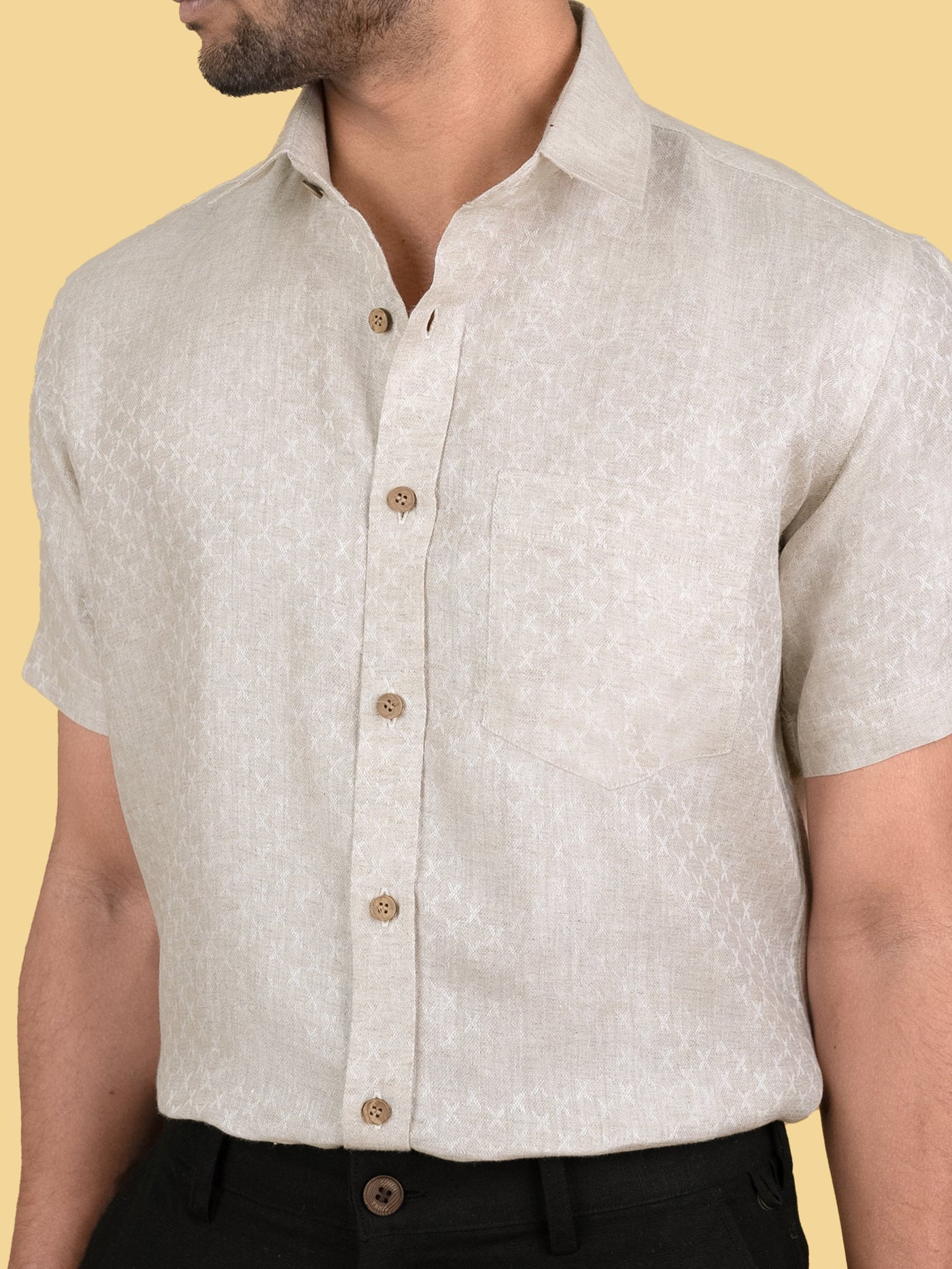 Harvey : Ecru Crisscross Jacquard | Rescue