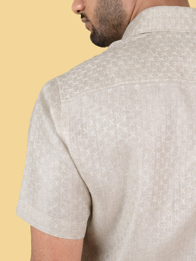 Harvey : Ecru Crisscross Jacquard | Rescue