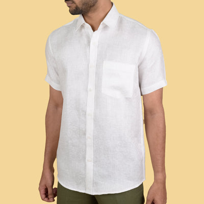 White Linen Shirt for Men