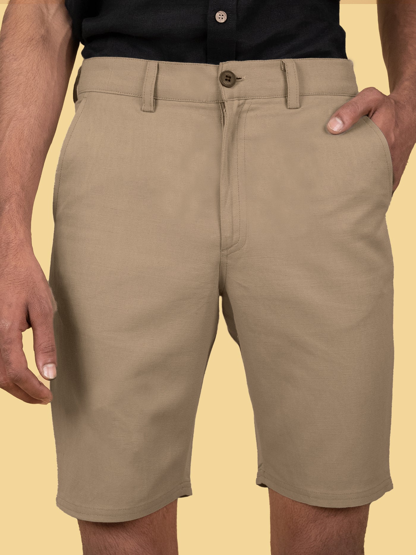 Dan - Linen Shorts - Khaki