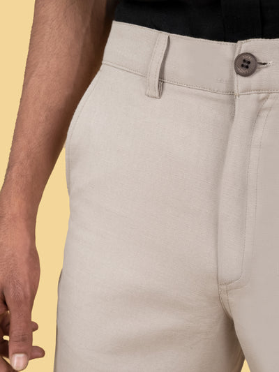 Dan - Linen Shorts - Light Beige
