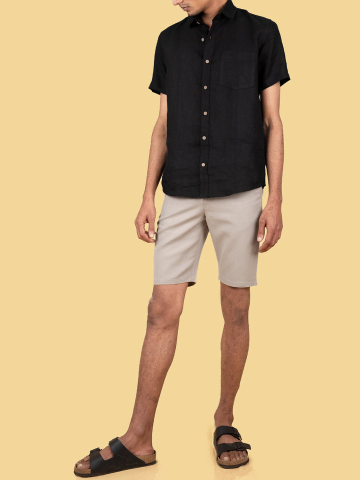 Dan - Linen Shorts - Light Beige