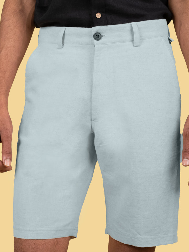 Dan - Linen Shorts - Mint Blue