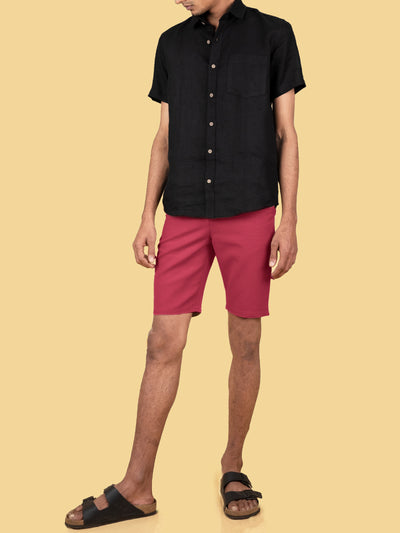 Dan - Linen Shorts - Red